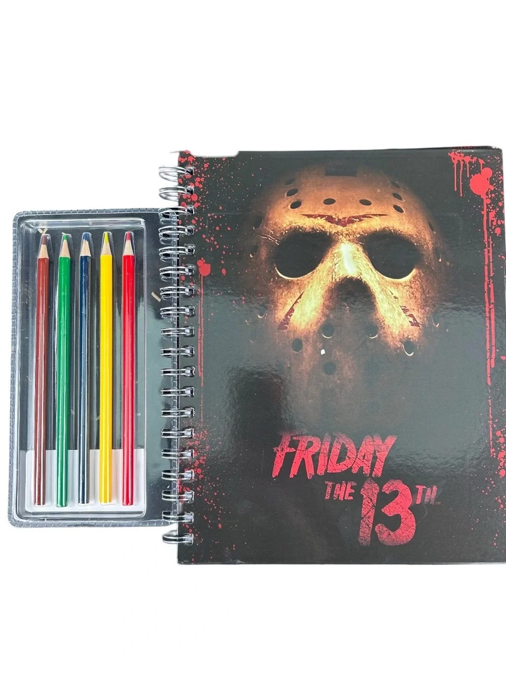 Friday The 13th Jason Sketchbook Notebook Set Color Pencils Horror Halloween New